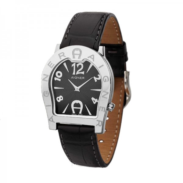 Aigner A22255 Silver Black Leather